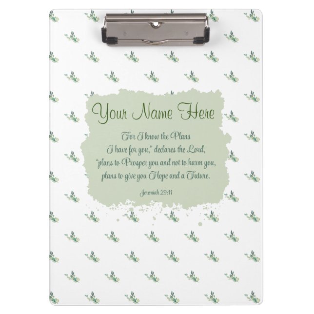 Porte-bloc Jeremiah 29:11 Bible Verse Personnaliser (Devant)
