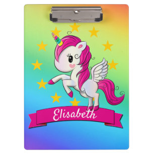 Porte-bloc Joli couleur Magique Unicorne Nom des enfants