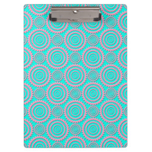 Porte-bloc Joli motif géométrique rose et turquoise