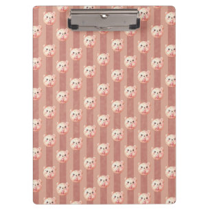 Porte-bloc Joli Ours en Peluche Rose Poussiéreux et Rayure