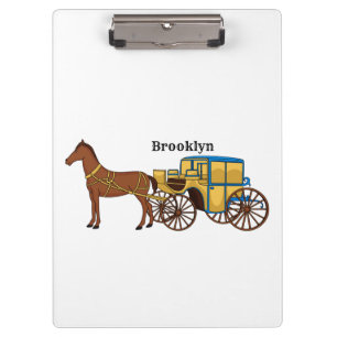 Porte-bloc Jolie illustration de cheval et de calèche royale