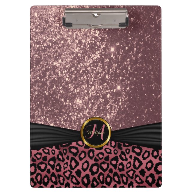 Porte-bloc Jolie Parties scintillant Noir & Rose Or (Devant)