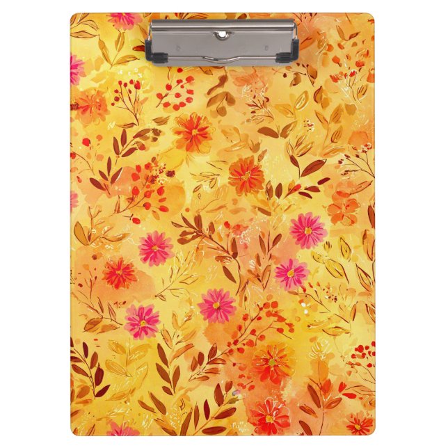 Porte-bloc Jolies fleurs sauvages aquarelle (Devant)