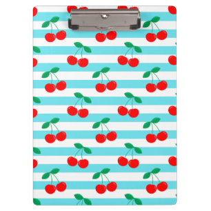 Porte-bloc Jolis motifs vintage d'été avec cerises et rayures