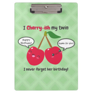 Porte-bloc Jote Red Cherry Kawaii Twins Anniversaire