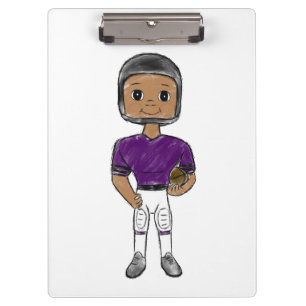 Porte-bloc joueur de football vintage rétro violet noir simpl