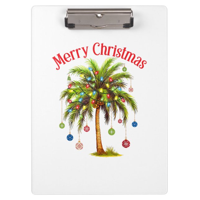 Porte-bloc Joyeux Noël Palm Tree Light Hawaiian Tropical (Devant)