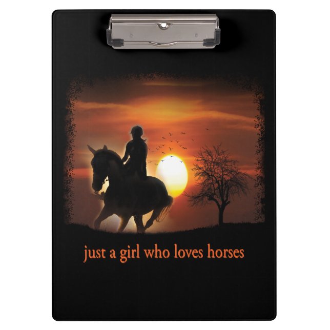 Porte-bloc juste une fille qui aime les chevaux (Devant)