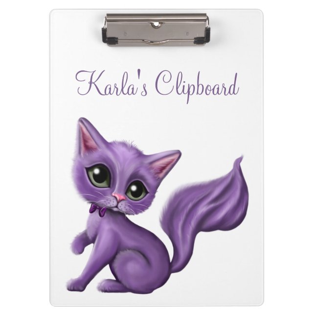 Porte-bloc Kitty pourpre personnalisé (Devant)