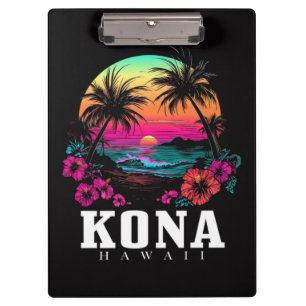 Porte-bloc Kona Hawaï Fleurs d'Hibiscus Hawaïennes Surfeur