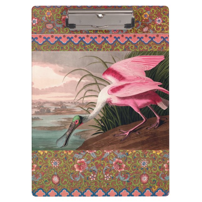 Porte-bloc La faune des oiseaux d'Audubon de Spoonbill Roseat (Devant)