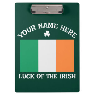 Porte-bloc La Saint-Patrick Drapeau Irlande Nom Personnalisé 