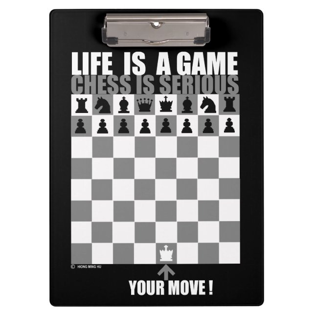 Porte-bloc La vie est un jeu, échecs est sérieuse (Devant)