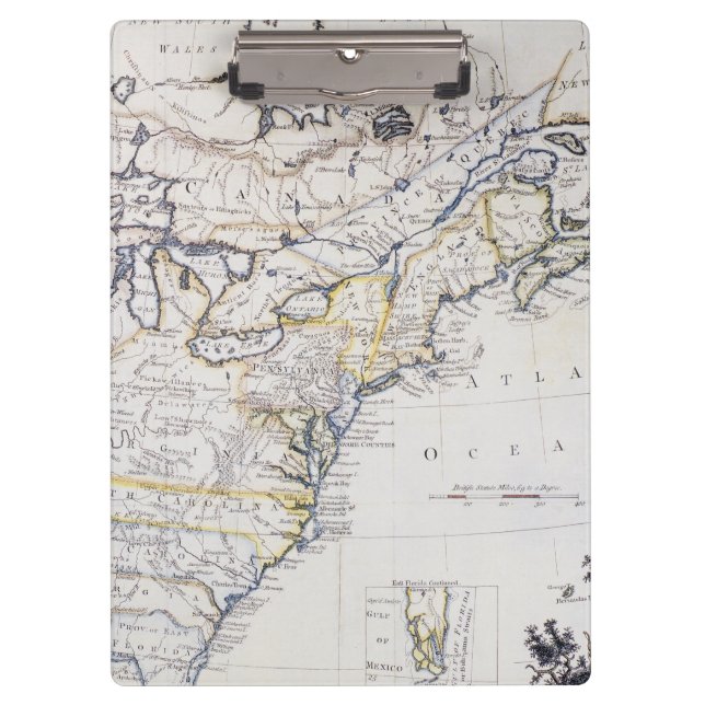 Porte-bloc L'AMÉRIQUE COLONIALE : CARTE, c1770 (Devant)