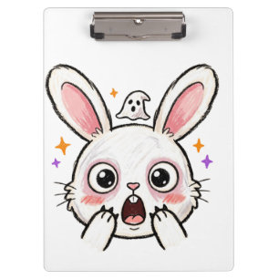 Porte-bloc Lapin choqué visage de fantôme d'Halloween