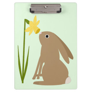 Porte-bloc Lapin de Pâques et fleur de jonquille