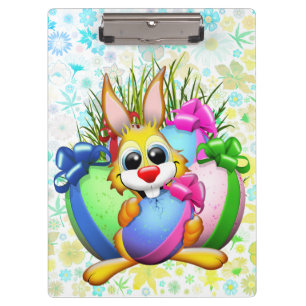 Porte-bloc Lapin drôle mordant un œuf de Pâques