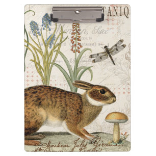 Porte-bloc lapin français vintage moderne dans le jardin