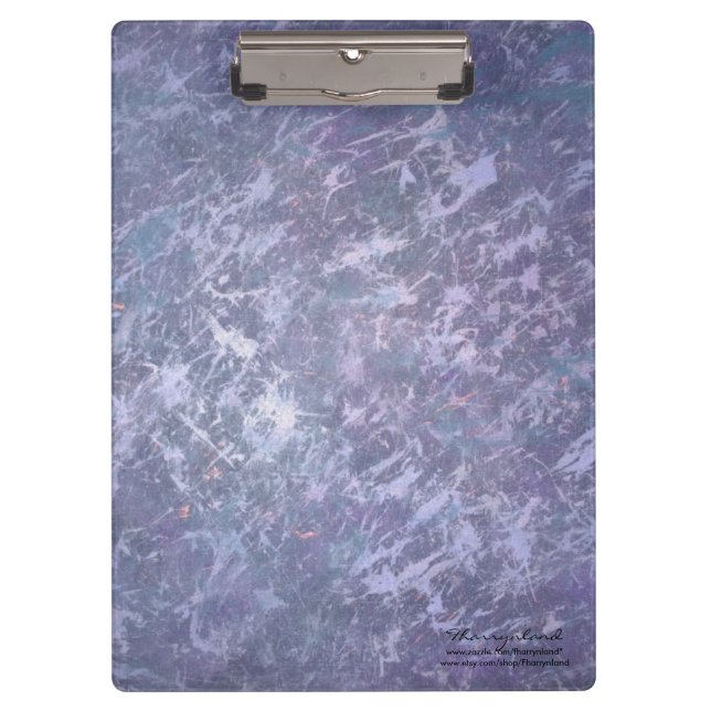 Porte-bloc Lavande violet Abstrait | Brosse métallique (Devant)