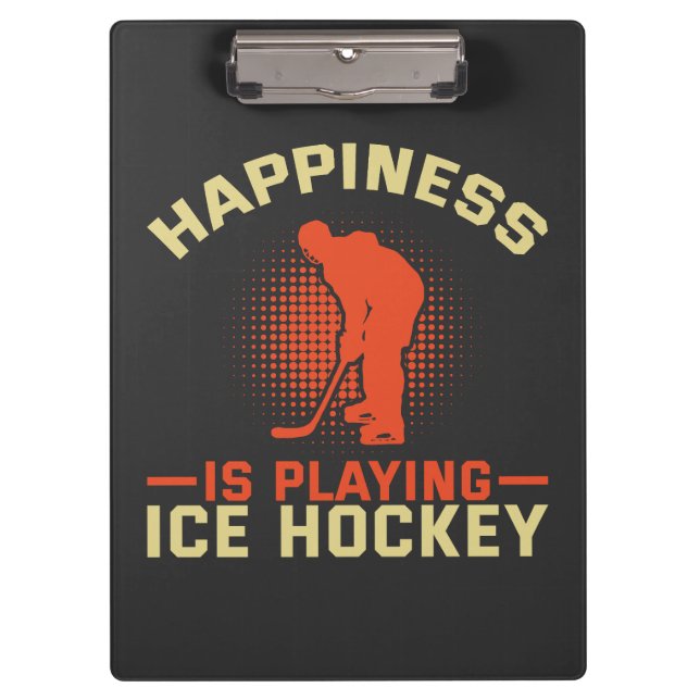 Porte-bloc Le bonheur joue au hockey sur glace (Devant)
