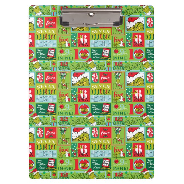 Porte-bloc Le Grinch | 12 Jours de Motif Grinchmas (Devant)