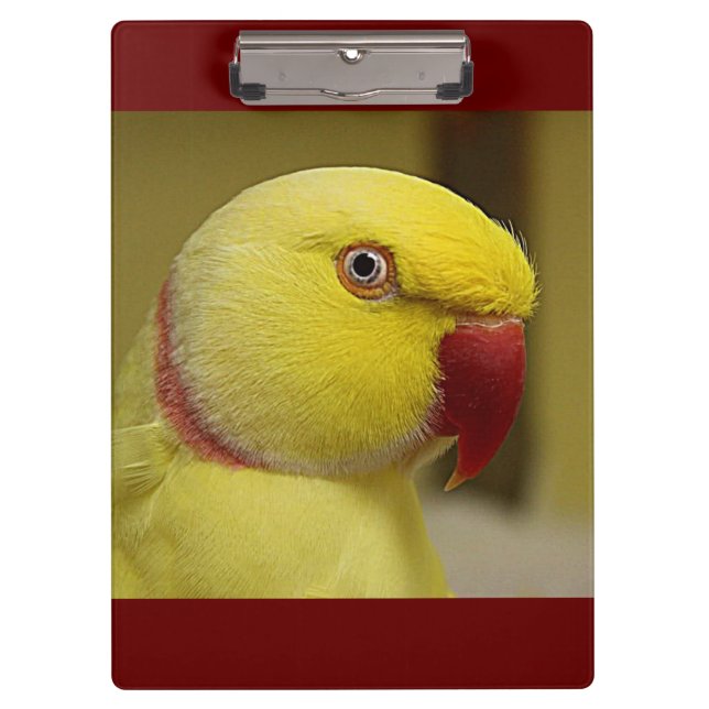 Porte-bloc Le perroquet jaune vif de l'Indien Lutino Ringneck (Devant)