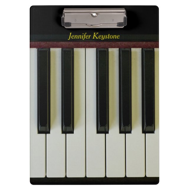 Porte-bloc Le piano verrouille le nom personnalisable (Devant)