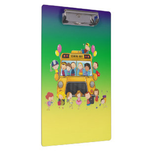 Porte-bloc L'école d'autobus scolaire badine le panneau