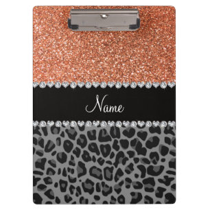 Porte-bloc Léopard orange en pastel nommé de noir de partie