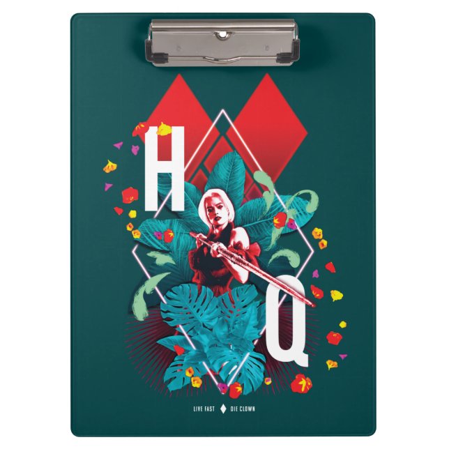 Porte-bloc L'équipe du suicide | Harley Quinn Floral Diamond (Devant)