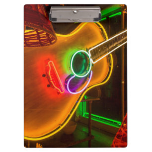 Porte-bloc Les Etats-Unis, le Texas, Austin. Guitare au néon