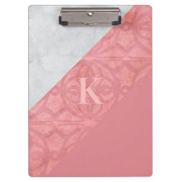 Porte-bloc LETTRE Batik Rose Ruddy ET Aquarelle Grise
