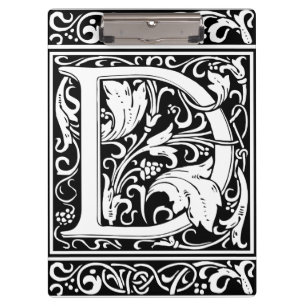Porte-bloc Lettre D Monogramme médiéval Art Nouveau