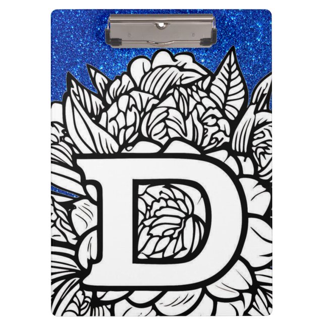 Porte-bloc Lettre D Parties scintillant personnalisée École d (Devant)