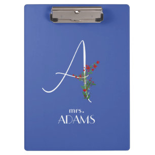 Porte-bloc Lettre de fleurs d'aquarelle simple A