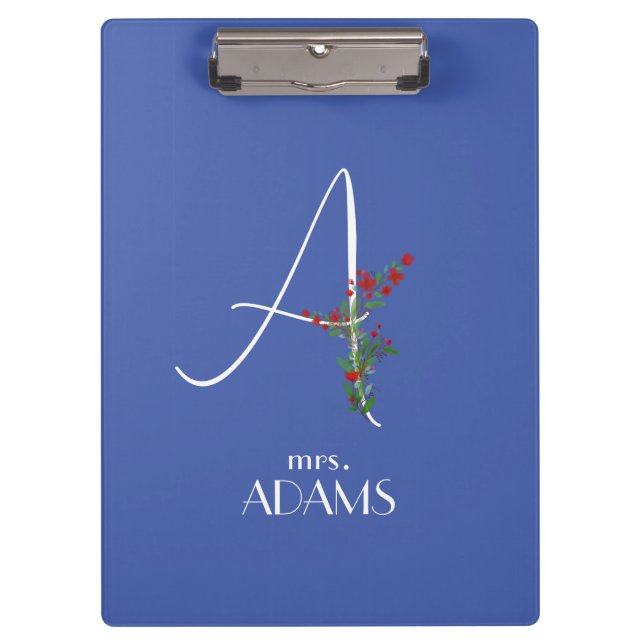 Porte-bloc Lettre de fleurs d'aquarelle simple A (Devant)
