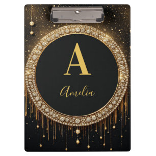 Porte-bloc Lettre de monogramme personnalisée avec paillettes