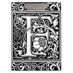 Porte-bloc Lettre F Monogramme médiéval Art Nouveau