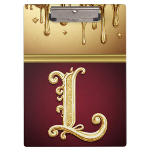 Porte-bloc Lettre Monogramme L Pailletée Avec Liquide Qui Gou