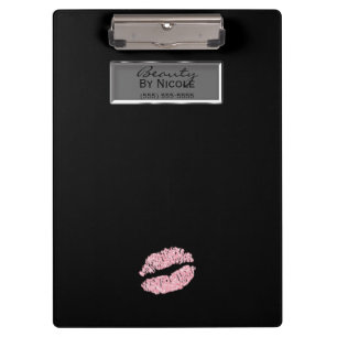 Porte-bloc Lèvres Pailletées Rose Élégant Chic Glam Personnal