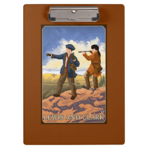 Porte-bloc Lewis et Clark explorant l'ouest