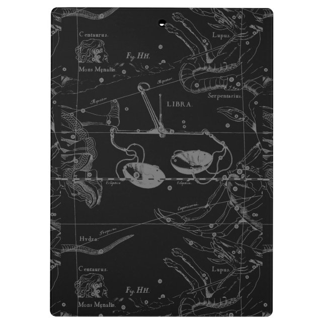 Porte-bloc Libra Constellation Hevelius vers 1690 (Dos)