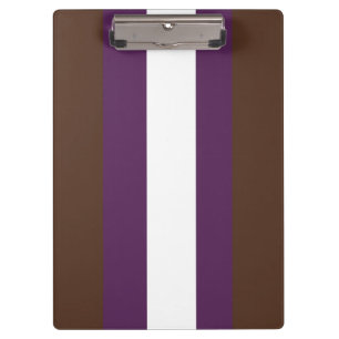 Porte-bloc Lignes à bandes Brown, violettes et blanches