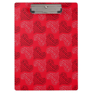 Porte-bloc Lignes cardiaques alternatives en rouge noir et bl