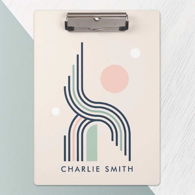 Porte-bloc Lignes d'art géométrique abstraites rétro arches c (Créateur téléchargé)