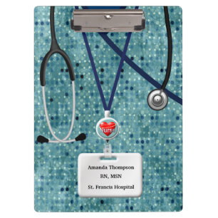 Porte-bloc L'infirmière frotte dans le porte - bloc turquois