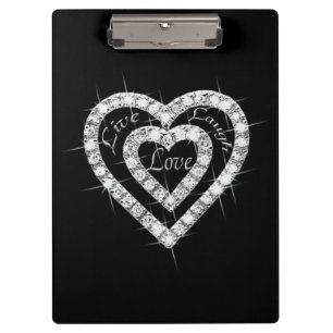 Porte-bloc Live Laugh Love Diamond Hearts Porte - bloc