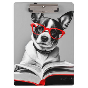 Porte-bloc Livre de lecture de chien