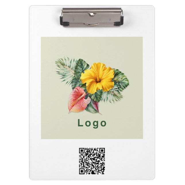 Porte-bloc Logo de l'entreprise et code QR Promo Merch (Devant)