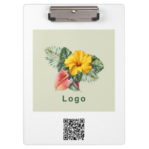 Porte-bloc Logo de l'entreprise et code QR sur objets publici